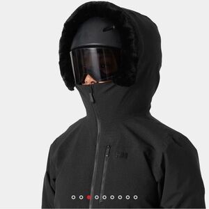 Helly Hansen Dark Hooded Jacket with Fur Trim